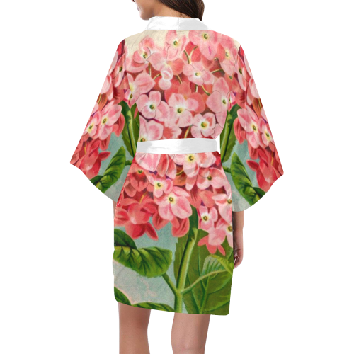 pink hydrangia Kimono Robe