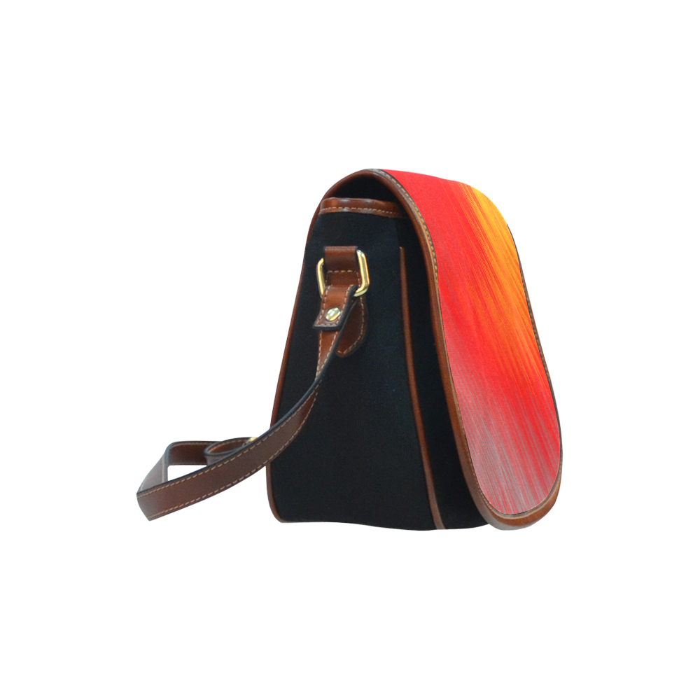 Hilbert Grid Fiery Saddle Bag/Small (Model 1649)(Flap Customization)