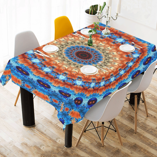 Kaleidoscope Cotton Linen Tablecloth 60"x 84"
