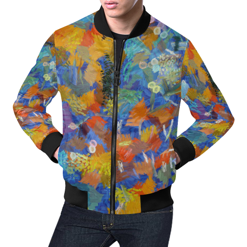 Colorful paint strokes All Over Print Bomber Jacket for Men (Model H19)