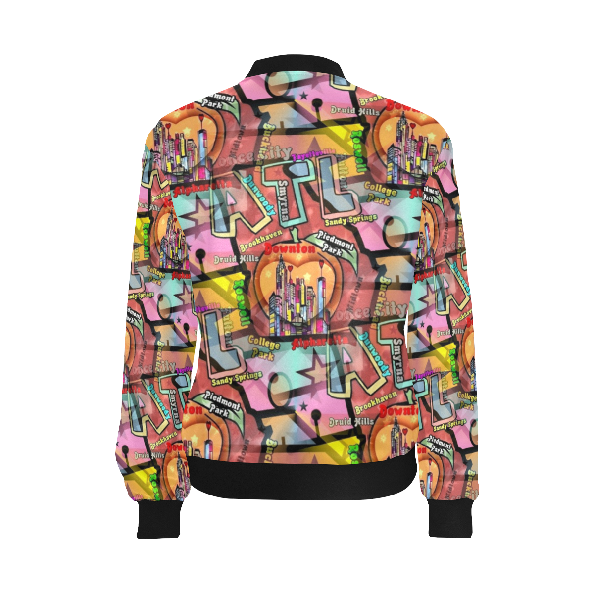Atlanta by Nico Bielow All Over Print Bomber Jacket for Women (Model H36)