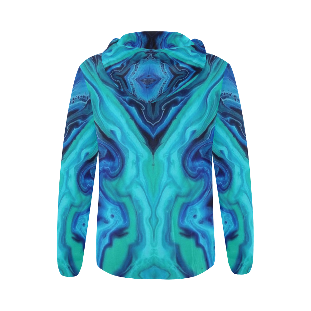 theblues All Over Print Full Zip Hoodie for Women (Model H14)