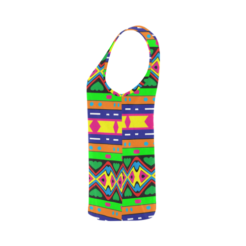Distorted colorful shapes and stripes All Over Print Tank Top for Women (Model T43)