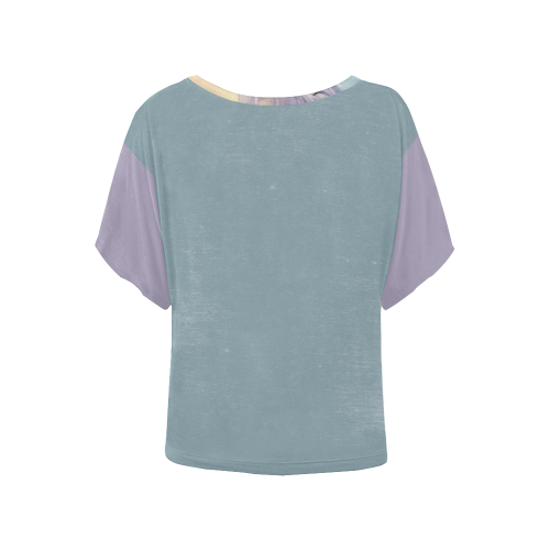 Unterwater Purple Women's Batwing-Sleeved Blouse T shirt (Model T44)