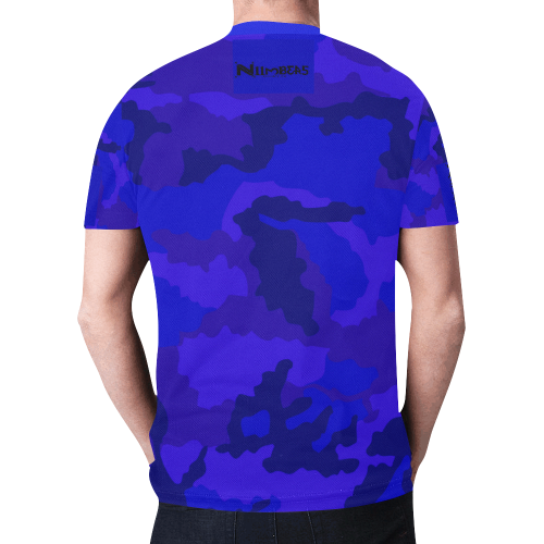 NUMBERS Collection Ready Royal Blue Camo New All Over Print T-shirt for Men (Model T45)