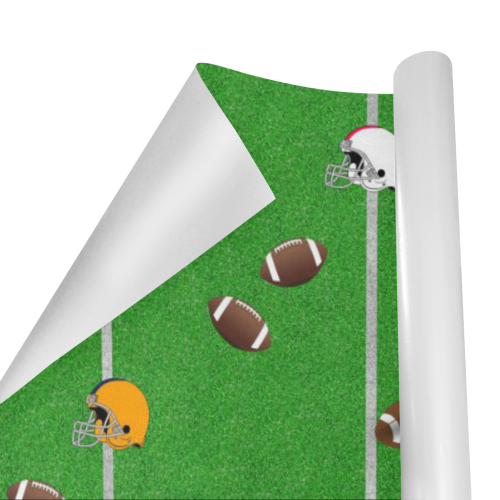 Footballs and Helmets Pattern Gift Wrapping Paper 58"x 23" (2 Rolls)