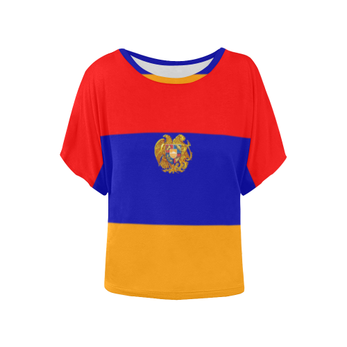 Armenian Flag  Հայաստանի դրոշակը Women's Batwing-Sleeved Blouse T shirt (Model T44)