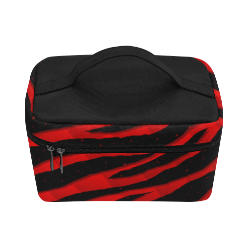Ripped SpaceTime Stripes - Red Cosmetic Bag/Large (Model 1658)