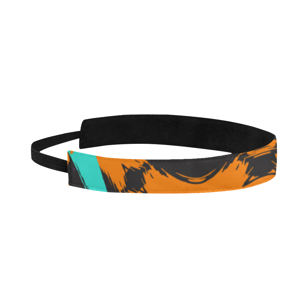 Blue orange black waves Sports Headband