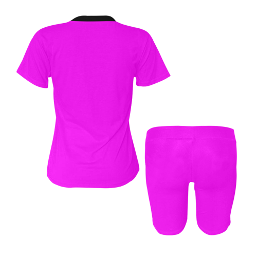 color fuchsia / magenta Women's Short Yoga Set