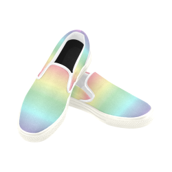 Pastel Rainbow Men's Slip-on Canvas Shoes (Model 019)