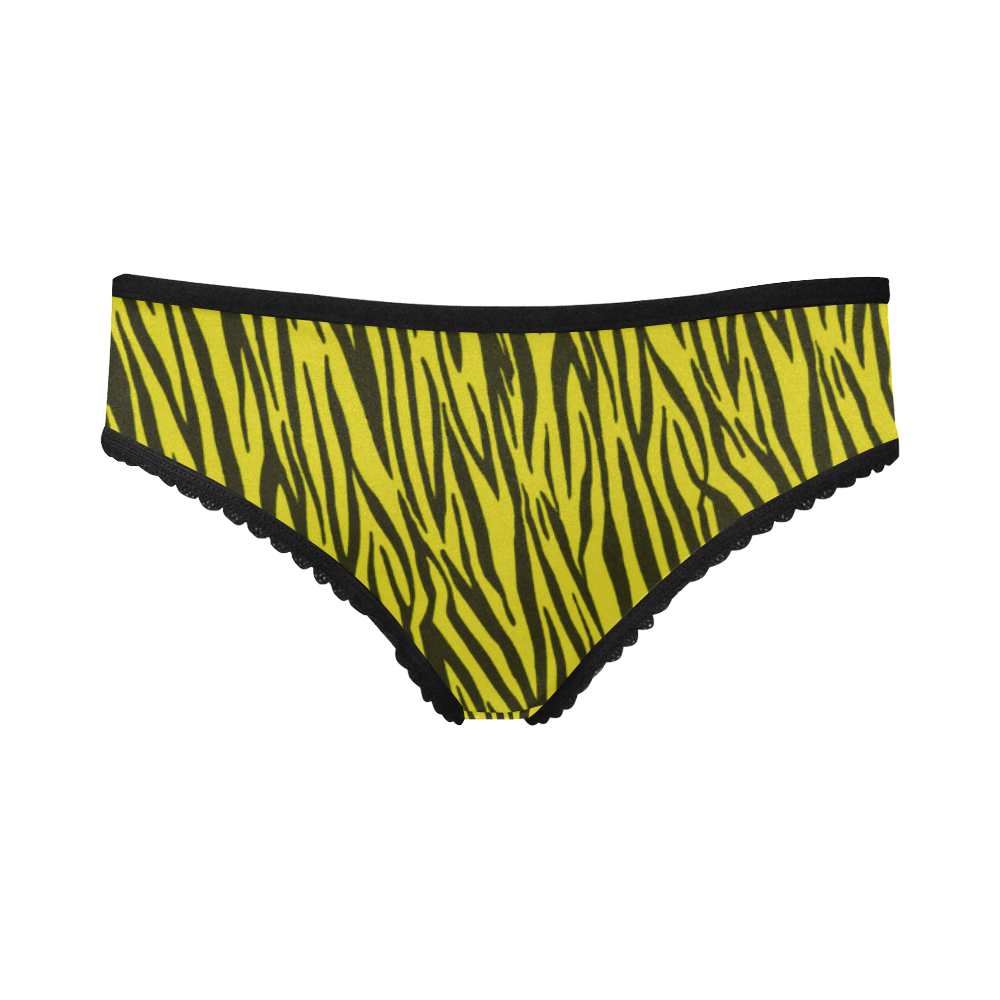 Yellow Zebra Pattern Women's All Over Print Girl Briefs (Model L14)
