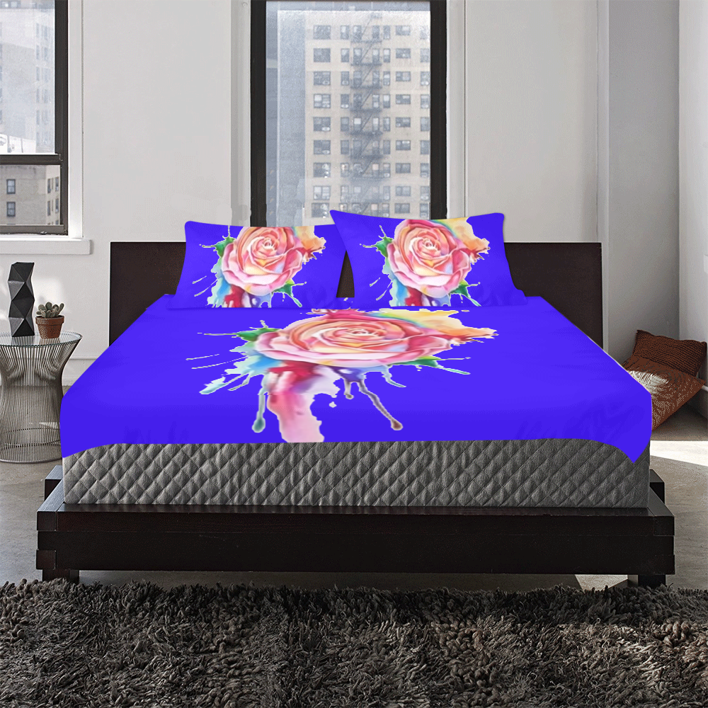 paint rose 3-Piece Bedding Set
