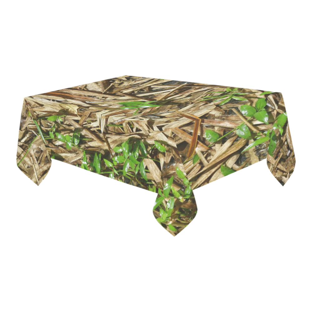 YS_0003 - Bamboo Leaves Cotton Linen Tablecloth 60" x 90"