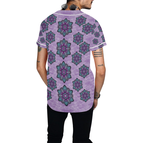 a gift with flowers stars and bubble wrap All Over Print Baseball Jersey for Men (Model T50)