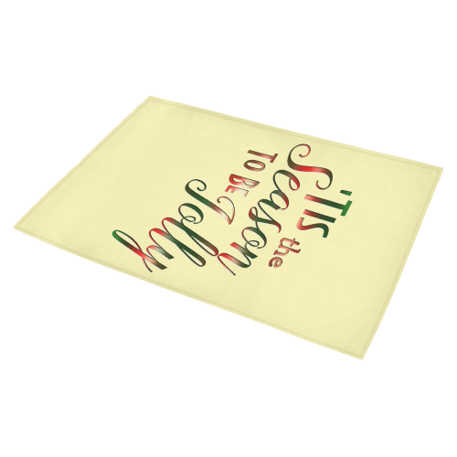 Christmas 'Tis The Season on Yellow Azalea Doormat 30" x 18" (Sponge Material)