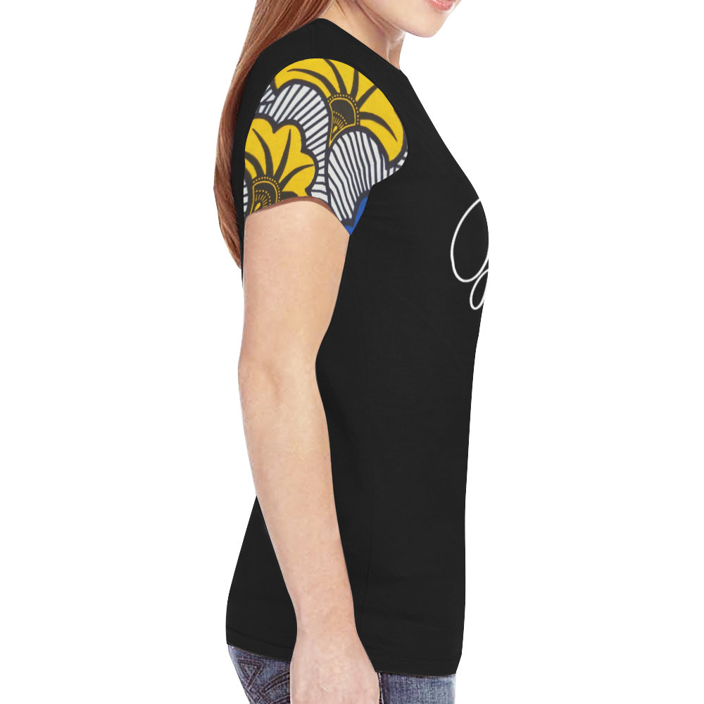 T shirt Black Wax 5 GV New All Over Print T-shirt for Women (Model T45)