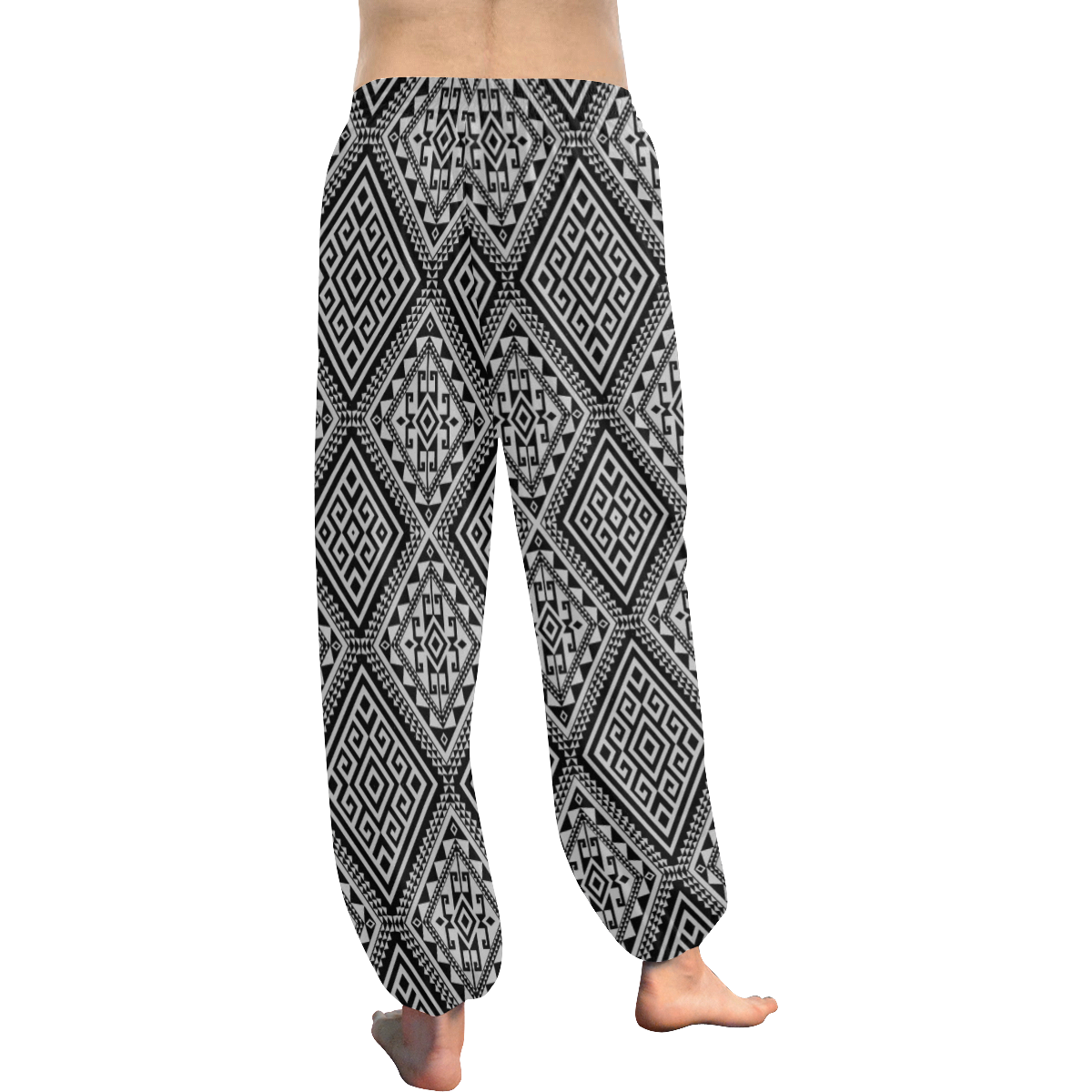 Geometric Folklore Diamonds Ethno Pattern black Women's All Over Print Harem Pants (Model L18)