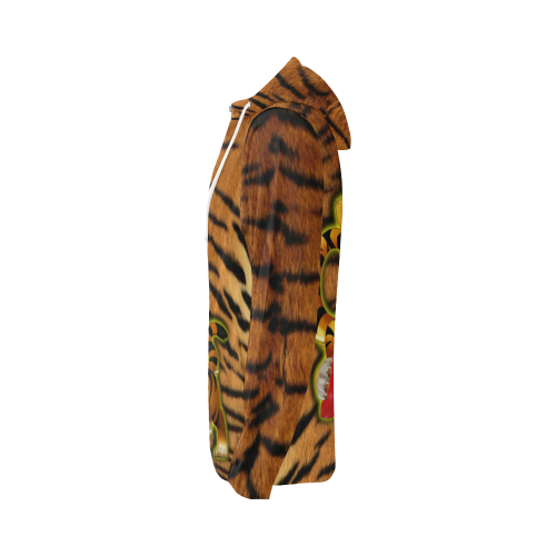 Tiger Cubs All Over Print Full Zip Hoodie for Women (Model H14)
