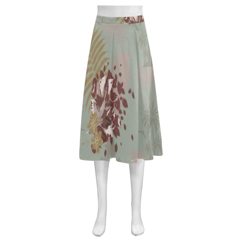 Paradise Floral Mnemosyne Women's Crepe Skirt (Model D16)