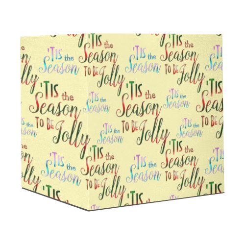 Christmas 'Tis The Season Pattern on Yellow Gift Wrapping Paper 58"x 23" (3 Rolls)