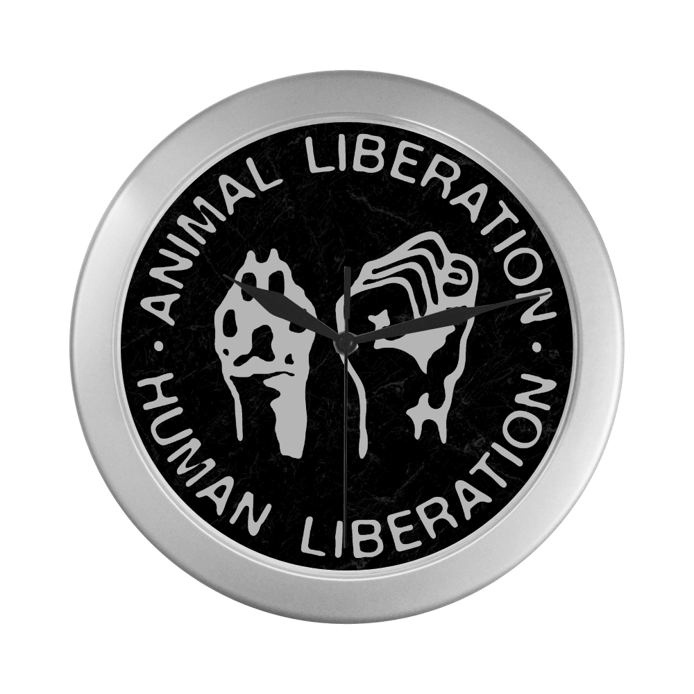 Animal Liberation, Human Liberation Silver Color Wall Clock