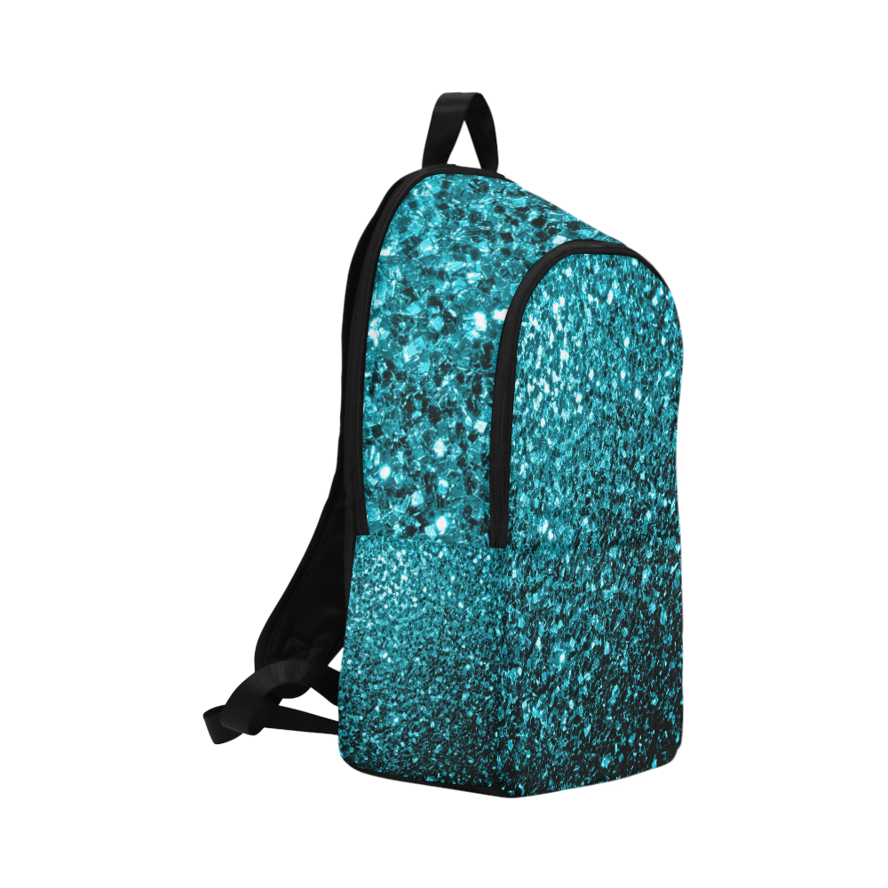 Beautiful Aqua blue glitter sparkles Fabric Backpack for Adult (Model 1659)