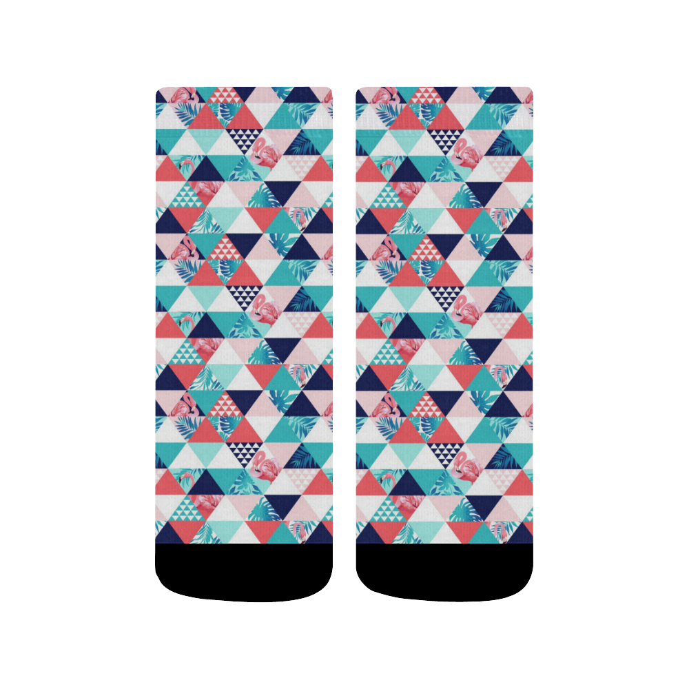 Flamingo Triangle Pattern Quarter Socks