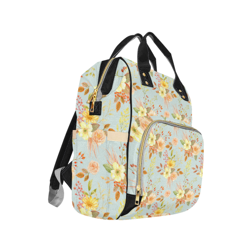 Sunflower Pattern 3 Multi-Function Diaper Backpack/Diaper Bag (Model 1688)
