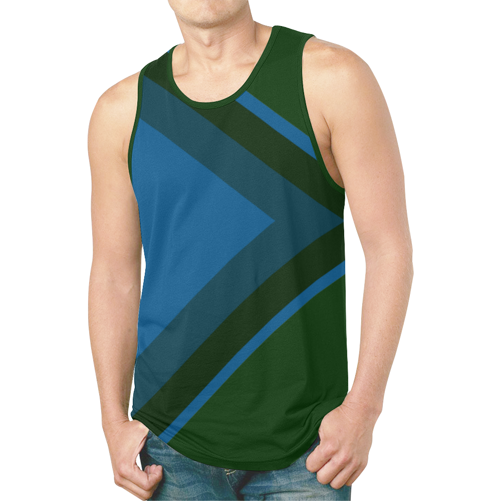 Classic Blue Layers on Green New All Over Print Tank Top for Men (Model T46)