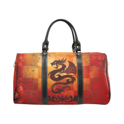 Tribal dragon  on vintage background New Waterproof Travel Bag/Large (Model 1639)