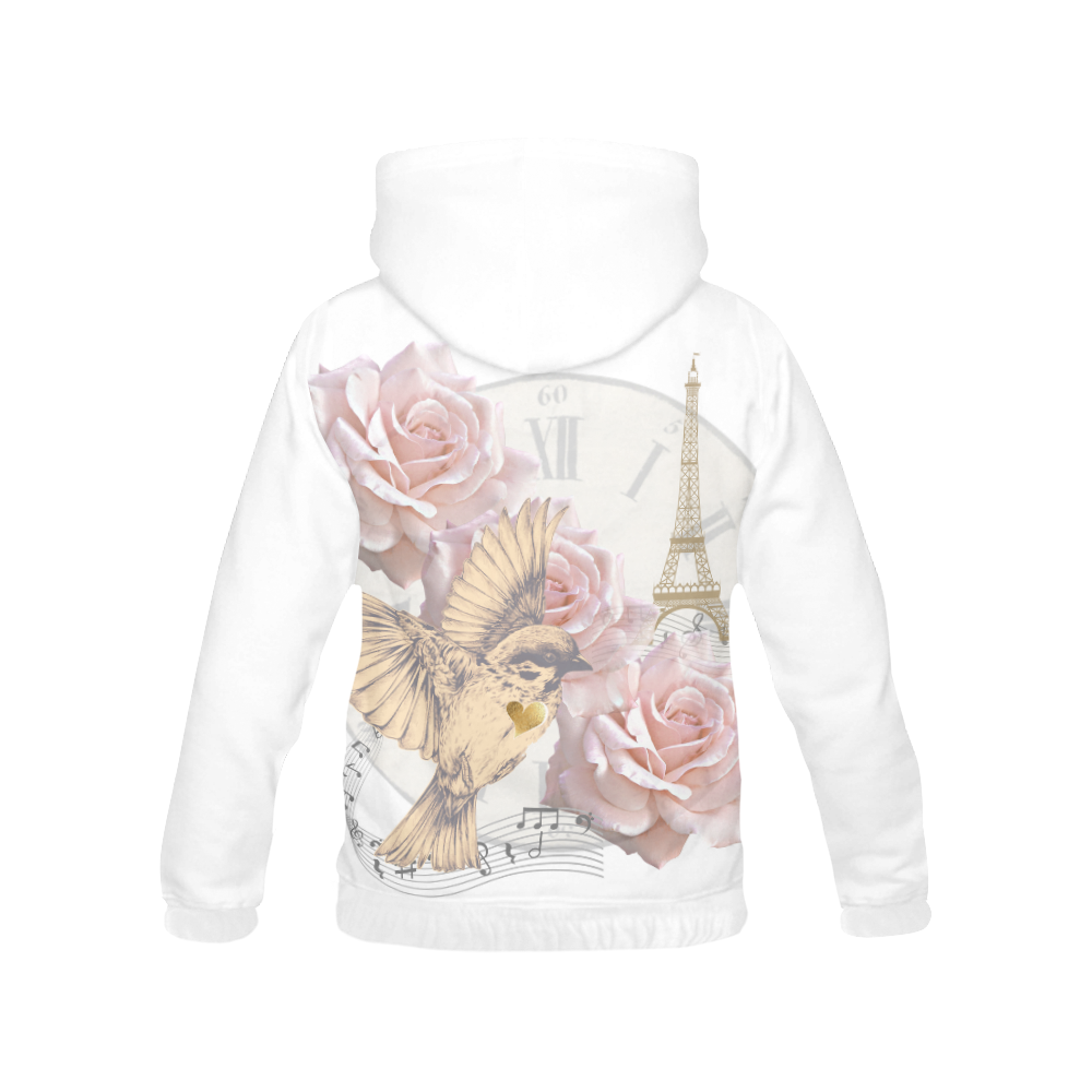 Vintage Paris All Over Print Hoodie for Women (USA Size) (Model H13)