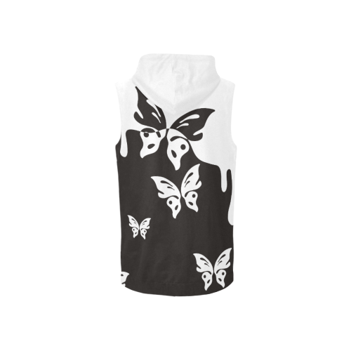 Animals Nature - Splashes Tattoos with Butterflies All Over Print Sleeveless Zip Up Hoodie for Women (Model H16)