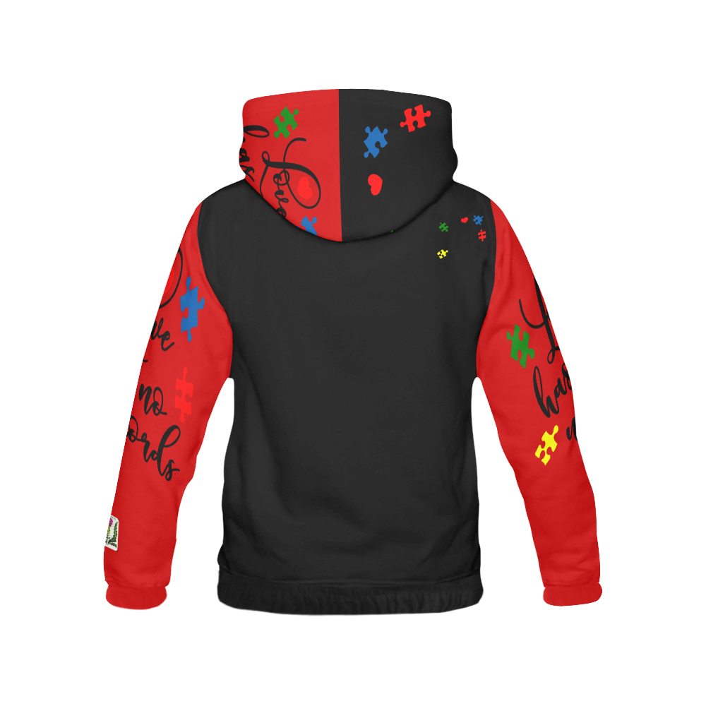 Fairlings Delight's Autism- Love has no words Men's Hoodie 53086G6 All Over Print Hoodie for Men (USA Size) (Model H13)
