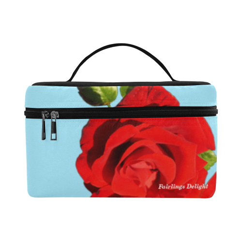 Fairlings Delight's Floral Luxury Collection- Red Rose Cosmetic Bag/Large 53086a14 Cosmetic Bag/Large (Model 1658)