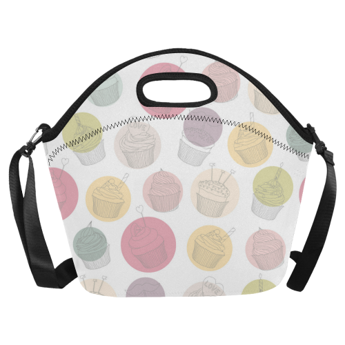 Colorful Cupcakes Neoprene Lunch Bag/Large (Model 1669)