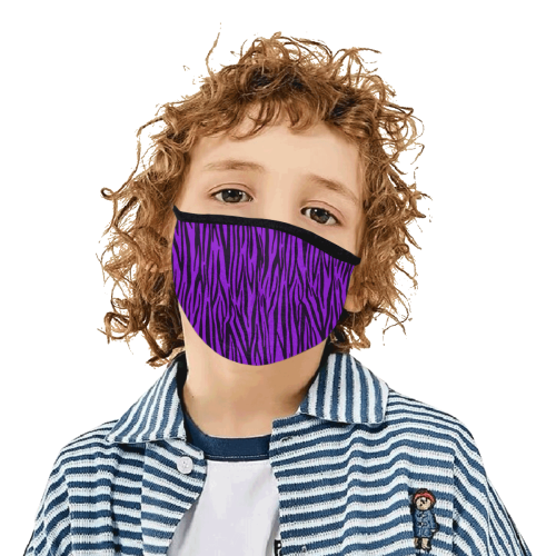 Purple Zebra Stripes Face Mask Mouth Mask in One Piece (Model M02)