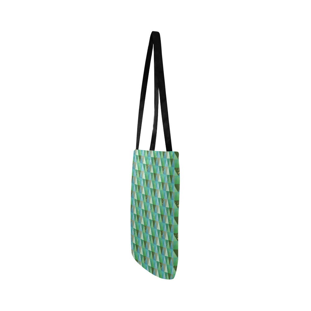 Triangle Pattern - Green Teal Khaki Moss Reusable Shopping Bag Model 1660 (Two sides)