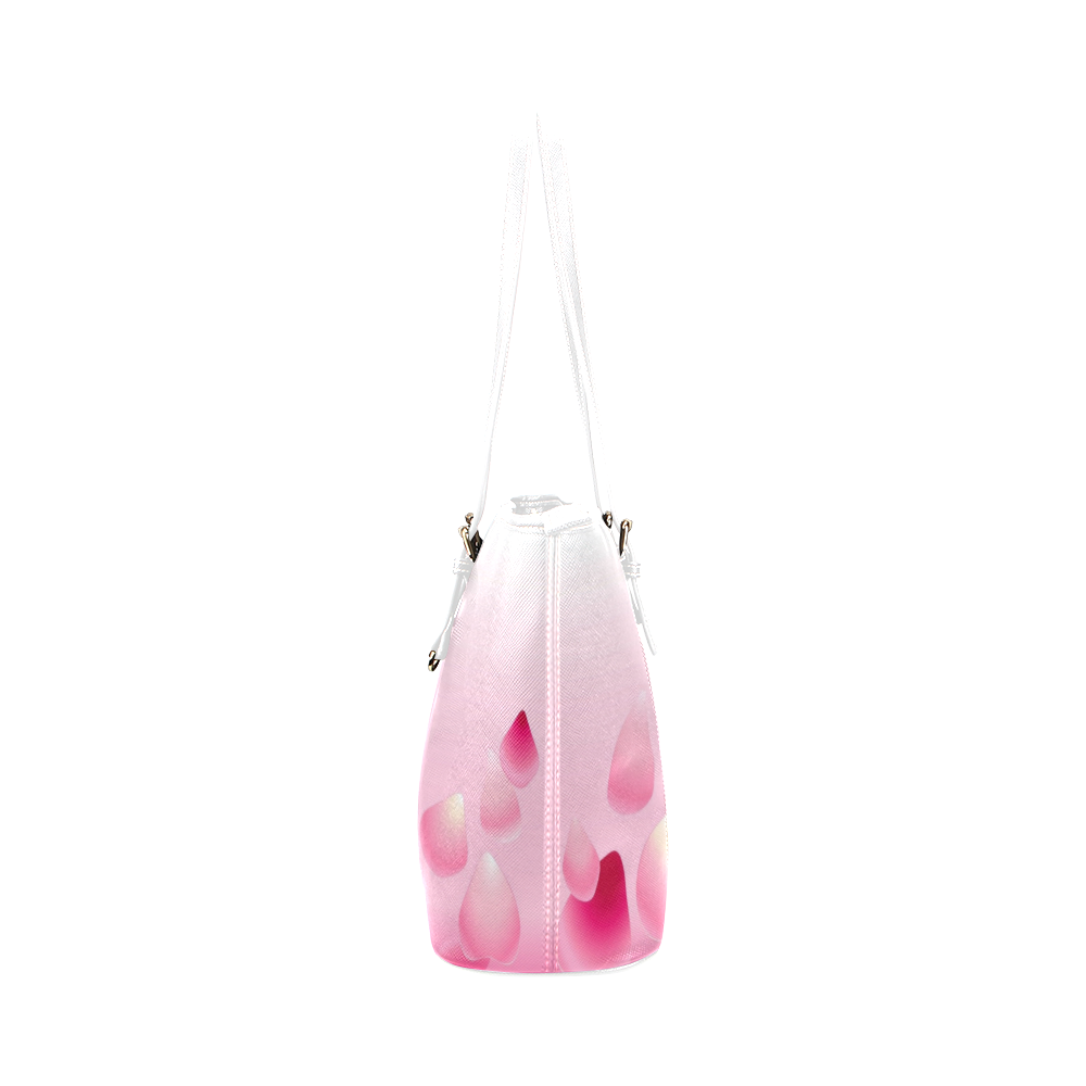 Rose Petals Leather Tote Bag/Small (Model 1651)