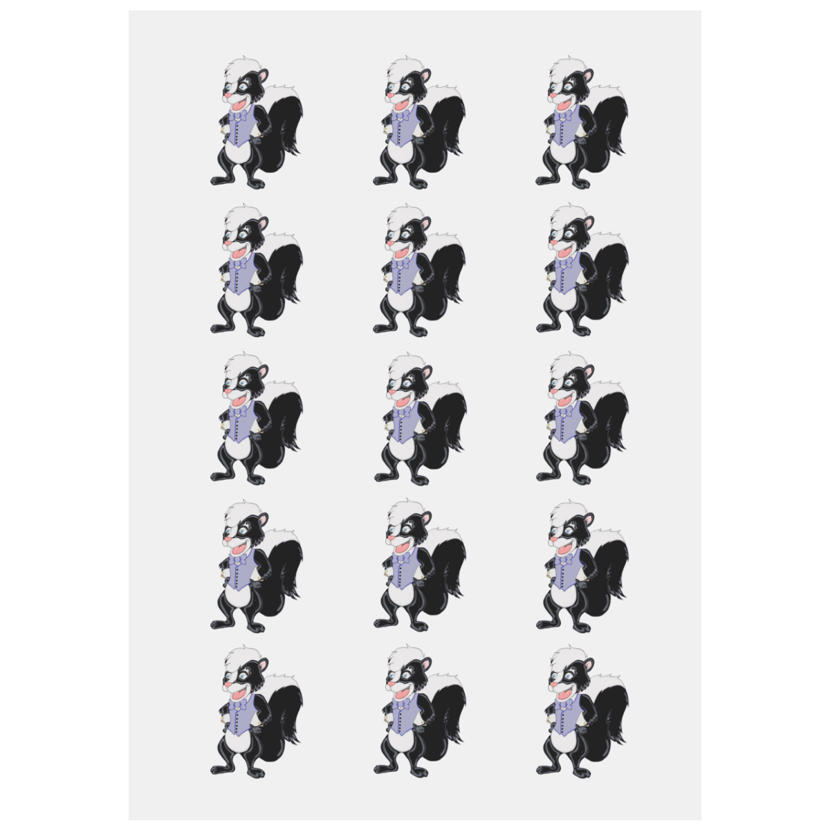 Skunk Groom Personalized Temporary Tattoo (15 Pieces)