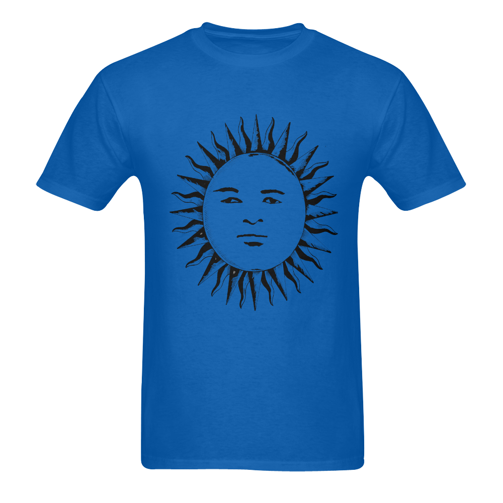 GOD Big Face Tee Blue Men's T-Shirt in USA Size (Two Sides Printing)