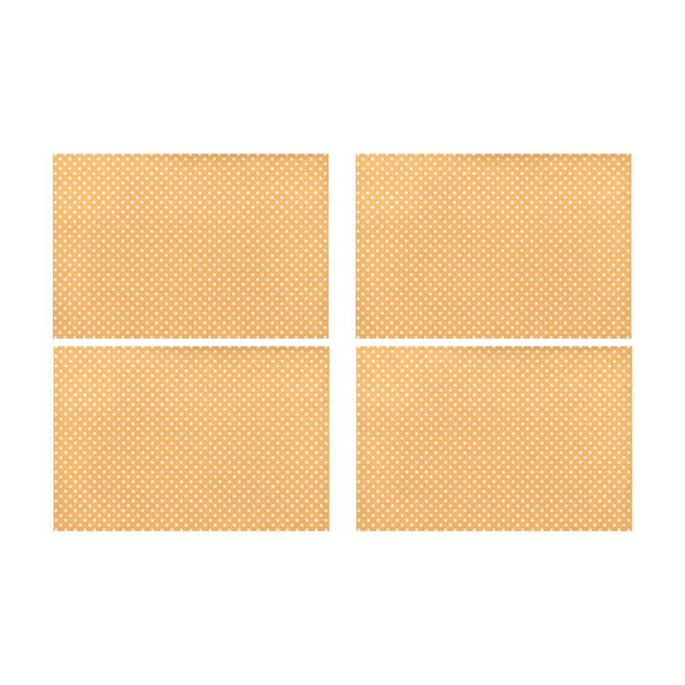 Yellow orange polka dots Placemat 12’’ x 18’’ (Set of 4)