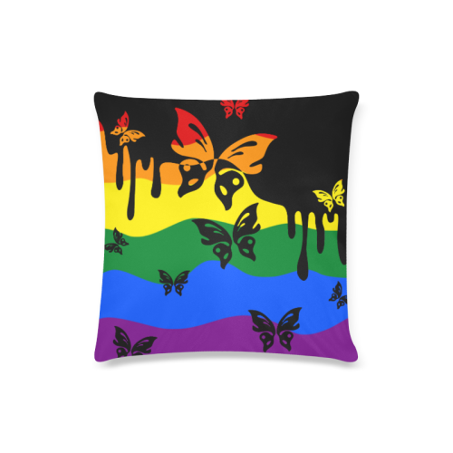 Gay Pride - Rainbow Flag Waves Stripes 2 Custom Zippered Pillow Case 16"x16"(Twin Sides)
