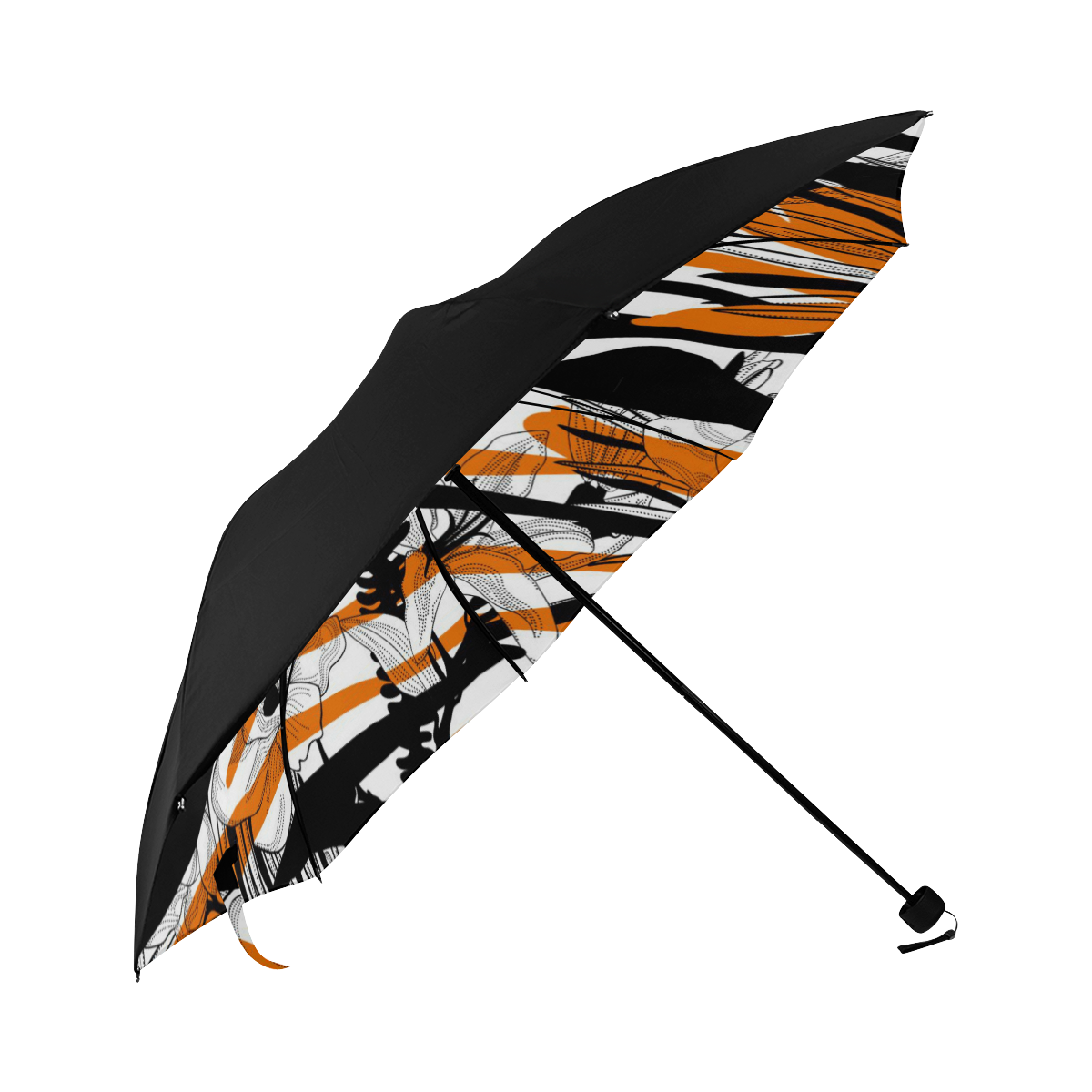 Floral Tiger Print Anti-UV Foldable Umbrella (Underside Printing) (U07)