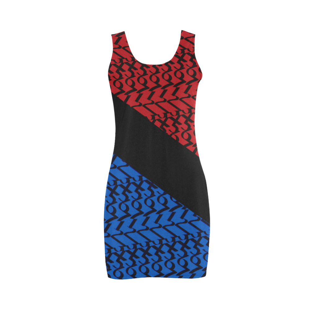 NUMBERS Collection 1234567 Multi Color Split Medea Vest Dress (Model D06)