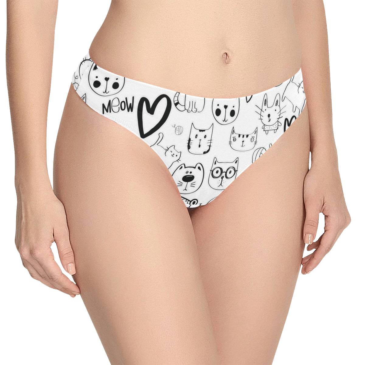 Meow Cats Women's All Over Print Thongs (Model L30)