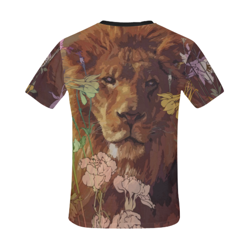 African lion All Over Print T-Shirt for Men/Large Size (USA Size) Model T40)