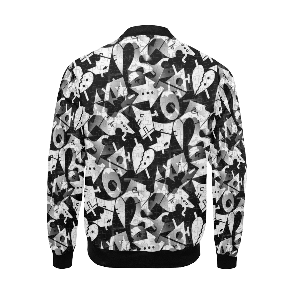 Black and White Pop Art by Nico Bielow All Over Print Bomber Jacket for Men (Model H19)
