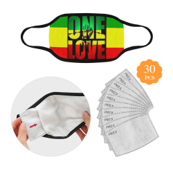 RASTA ONE LOVE CITY Mouth Mask (30 Filters Included) (Non-medical Products)