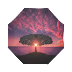 tree sunset Auto-Foldable Umbrella (Model U04)